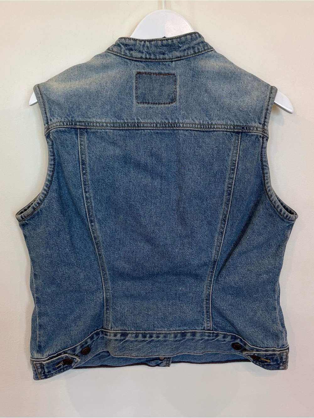 Vintage Levi Strauss Washed Denim Trucker Style Vest Womens XL 16/18 Cotton - Picture 5 of 6